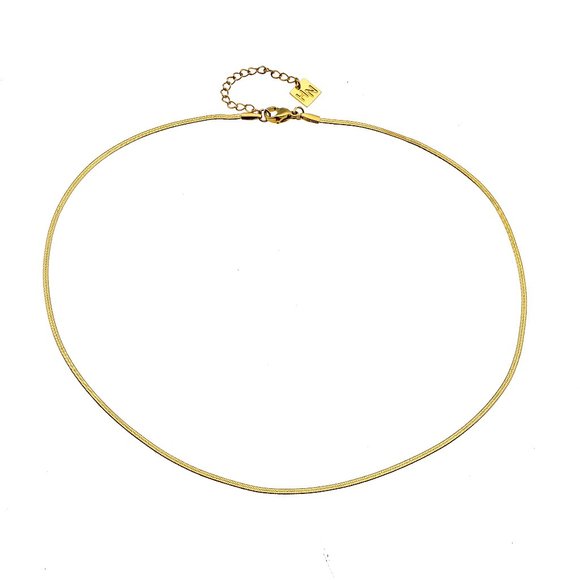 MILA Mini Snake Skin Textured Chain Necklace - Picture 10 of 10